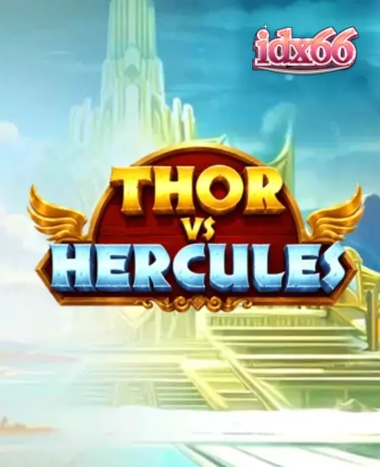 Tampilan antarmuka seluler slot Thor vs Hercules yang menampilkan pertempuran mitologi.